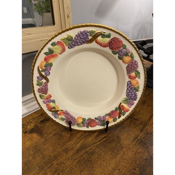 Vintage Avon Spiced Fruit Porcelain Plate Candle Holder and Potpourri Dish - Picture 4 of 4